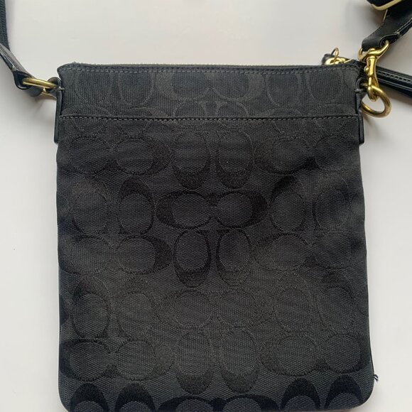 Coach Signature Jacquard Crossbody Bag – Black / Charcoal - Picture 4 of 6